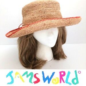 Jams World Tan and Red Straw Hat